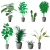 観葉植物シルエット_セット
