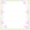 ピンクと白の花のフレーム・正方形
