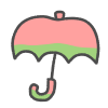 シンプルで可愛いフルーツ傘のイラスト（透過PNG）