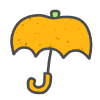 シンプルで可愛いフルーツ傘のイラスト（透過PNG）