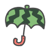 シンプルで可愛いフルーツ傘のイラスト（透過PNG）