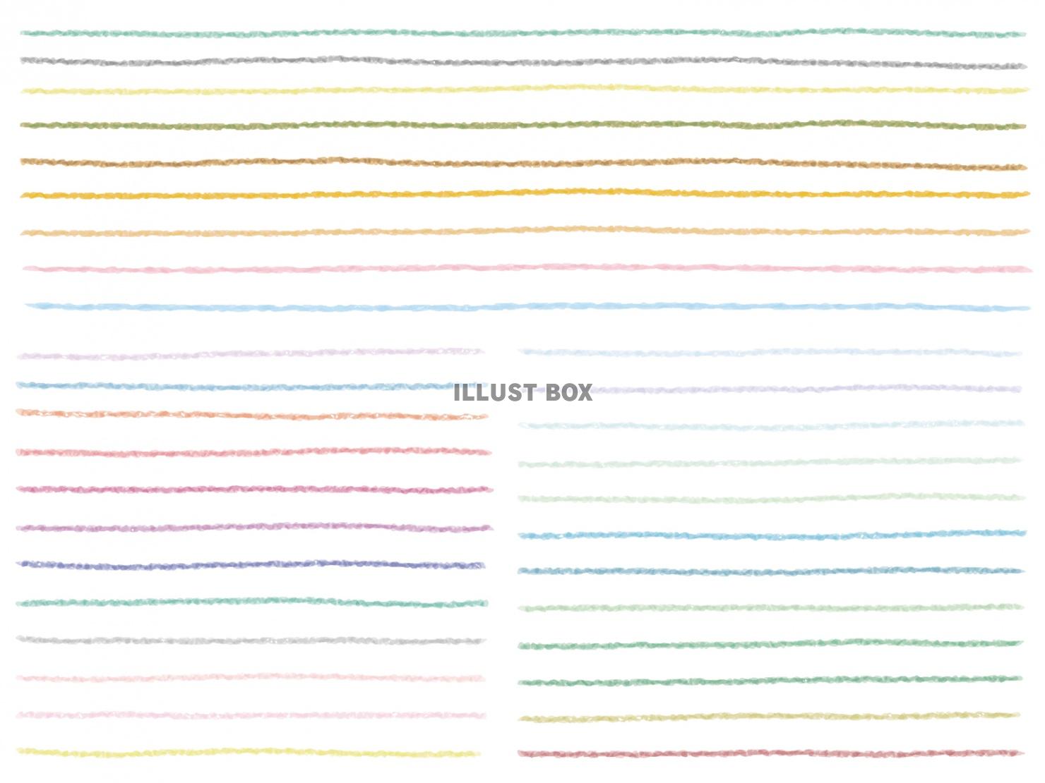 無料イラスト パステル水彩色鉛筆手書き見出しカラフルライン線画無料イラスト