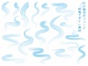 流れる川青手書き水色シルエットライン和風流水紋様和柄見出しタイトル無料イラストフリー素材