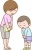 先生に挨拶をする小学生