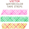 水彩タッチのチェック柄マスキングテープ