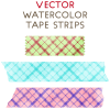 水彩タッチのチェック柄マスキングテープ