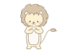 笑顔のライオンイラスト　線あり