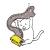 カメラのフィルムで遊ぶ白猫のイラスト2