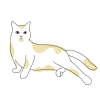 猫のシンプルかわいい全身イラスト　セクシーポーズで座る猫