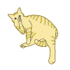 猫のシンプルかわいい全身イラスト　内緒のポーズの猫