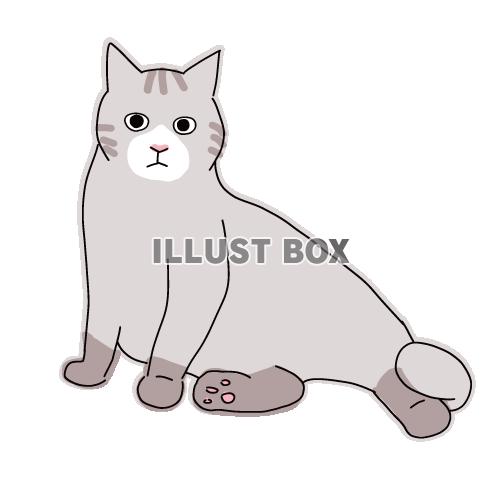 無料イラスト 猫のシンプルかわいい全身イラスト 座っている猫