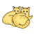 猫のシンプルかわいい全身イラスト　二匹の茶虎の猫
