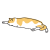 猫のシンプルかわいい全身イラスト　眠っている茶白の猫