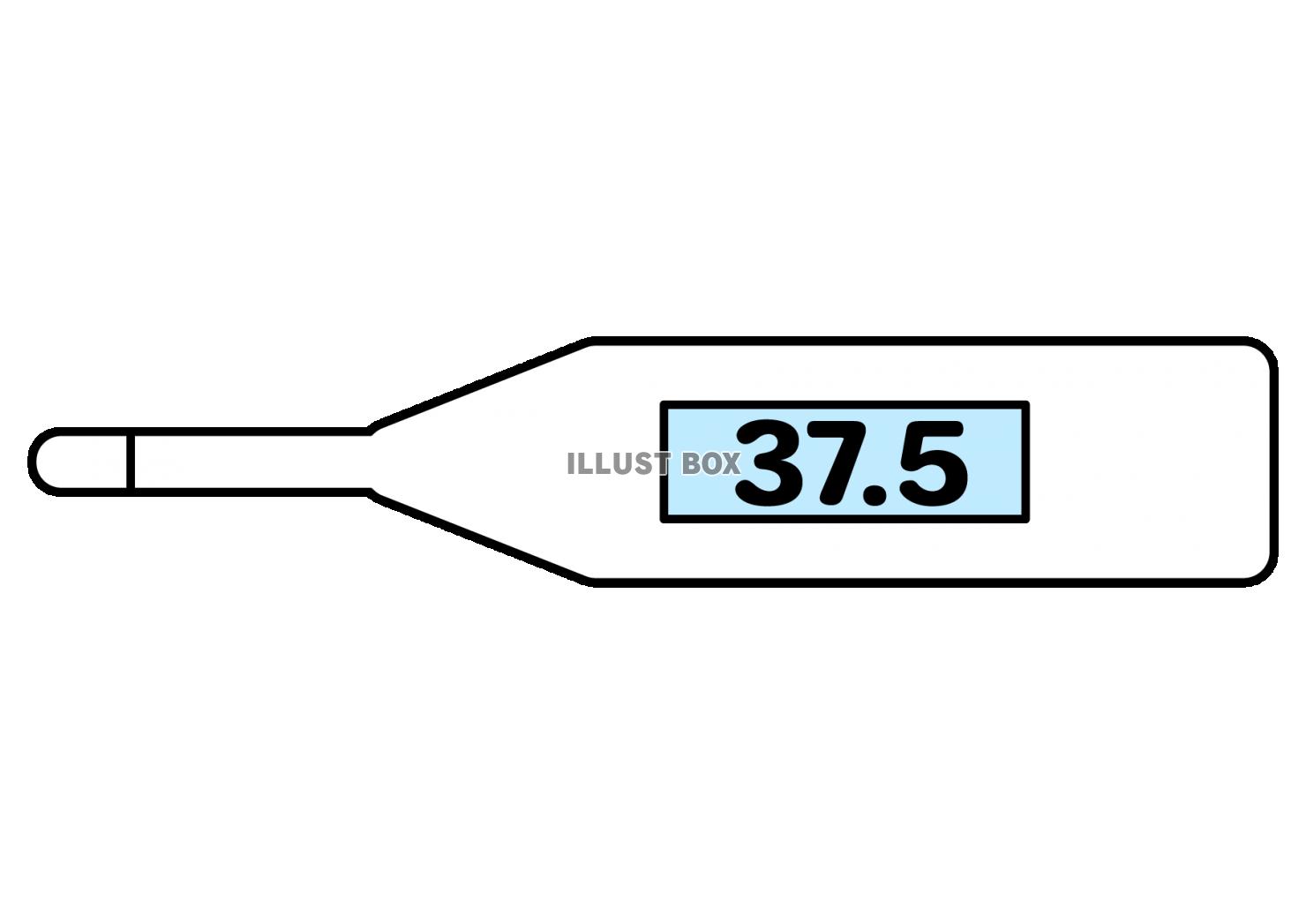 ４イラスト（旧体温計、37、5度）