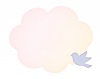 水彩風の雲と小鳥のフレーム