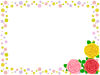 薔薇の花模様フレームシンプル飾り枠背景イラスト。透過png