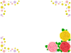 薔薇の花模様フレームシンプル飾り枠背景イラスト。透過png  
