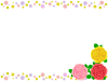 薔薇の花模様フレームシンプル飾り枠背景イラスト。透過png