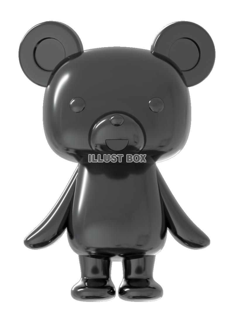 クマのフィギュア 金属 正面 (透過PNG)