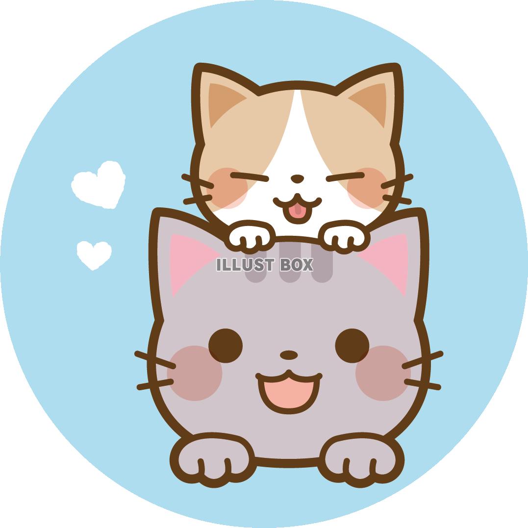 無料イラスト 仲良しな猫の親子