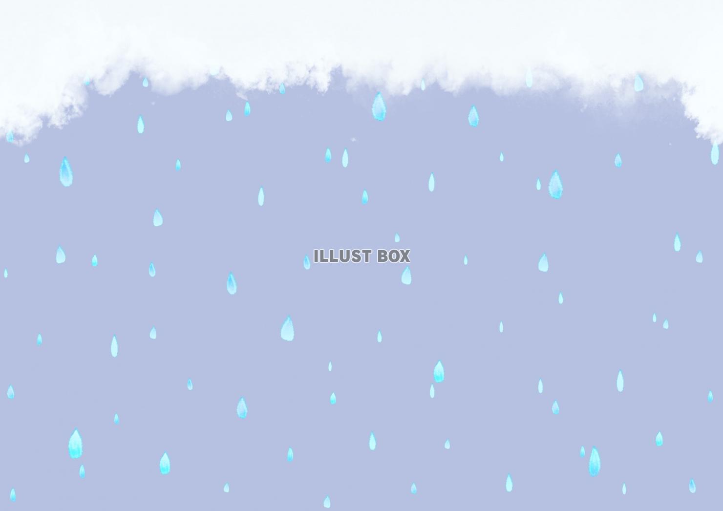 無料イラスト 絵本風で可愛いファンシーな雨粒背景 ａ４横