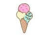 ３段重ねのアイスクリーム