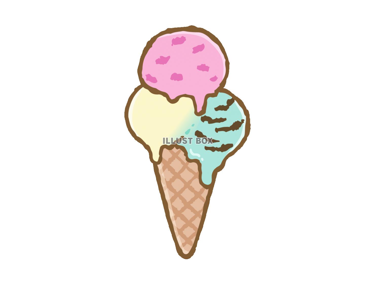 ３段重ねのアイスクリーム