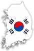 韓国の地図　国旗