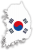 韓国の地図　国旗