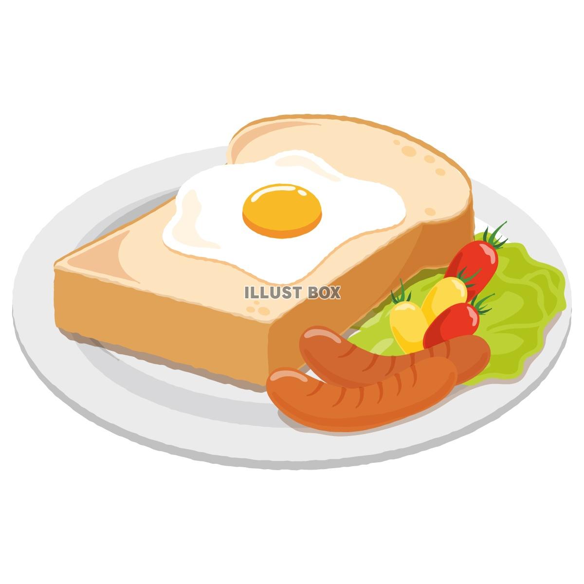 無料イラスト 朝食パン