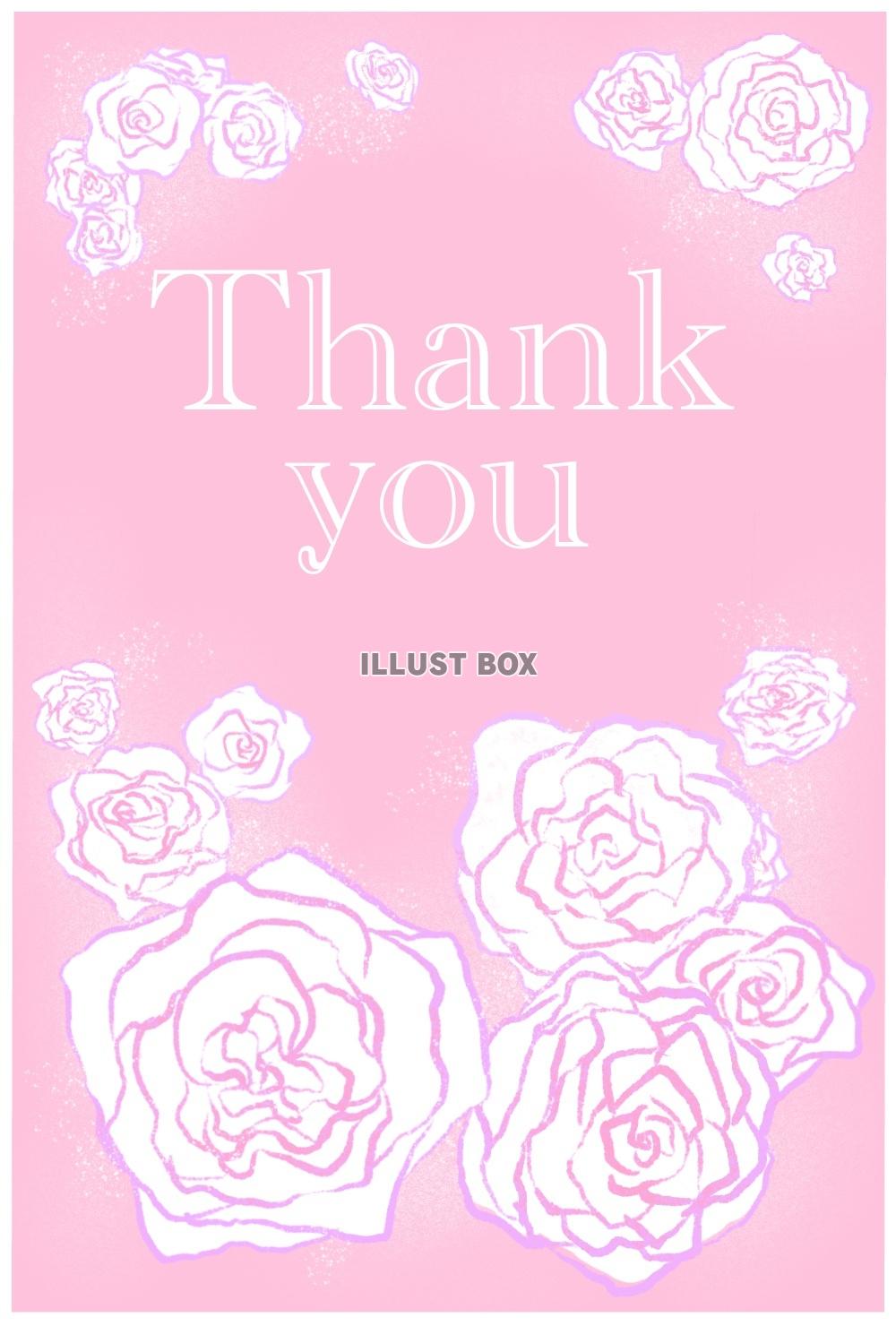 薔薇のメッセージカード　thank you