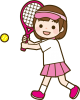 テニスをしている女の子