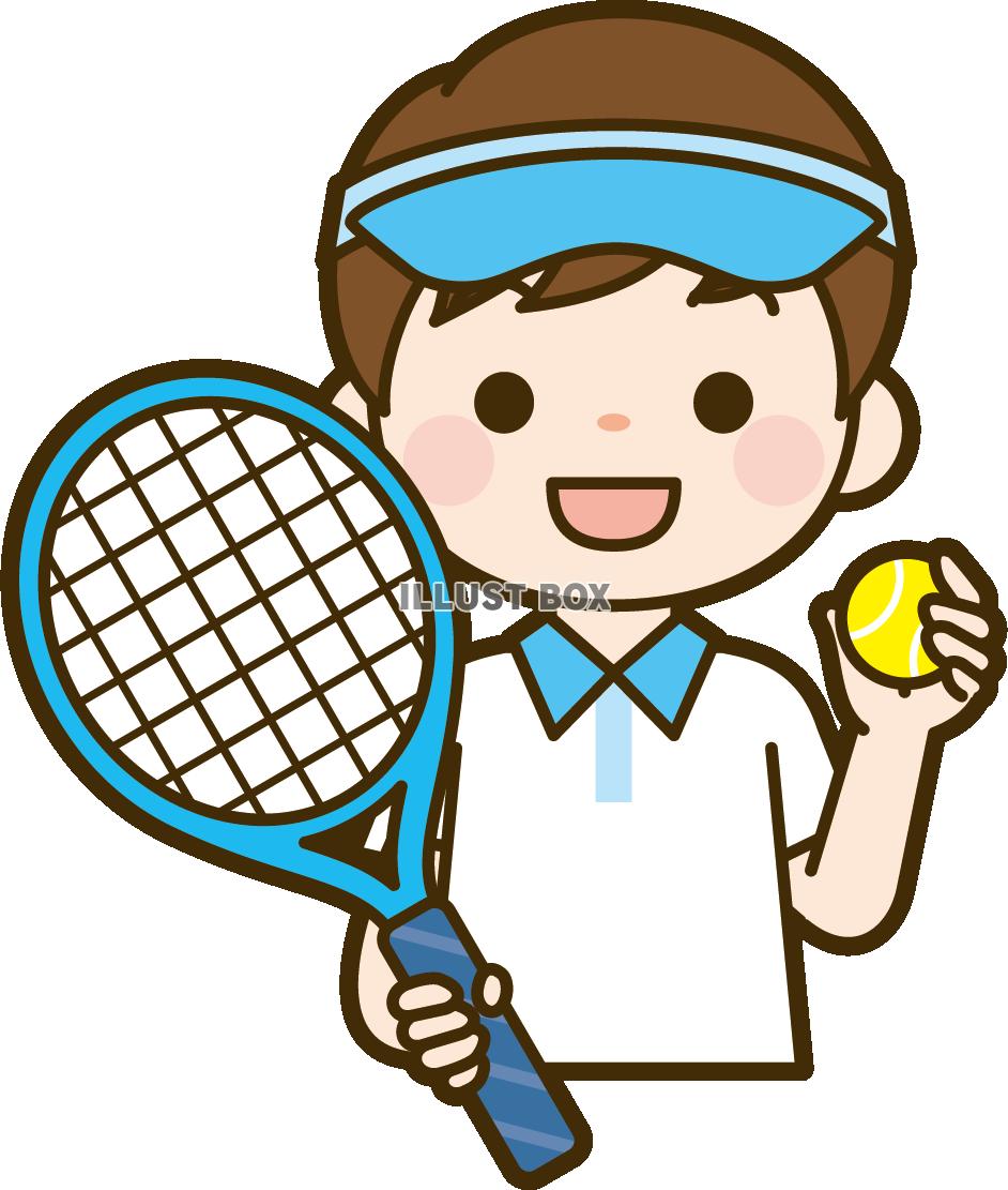 無料イラスト テニスラケットを持った男の子