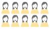 女性の表情イラストセット(zipファイル: pdf,jpg,透過png)