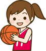 バスケットボールを持った女の子
