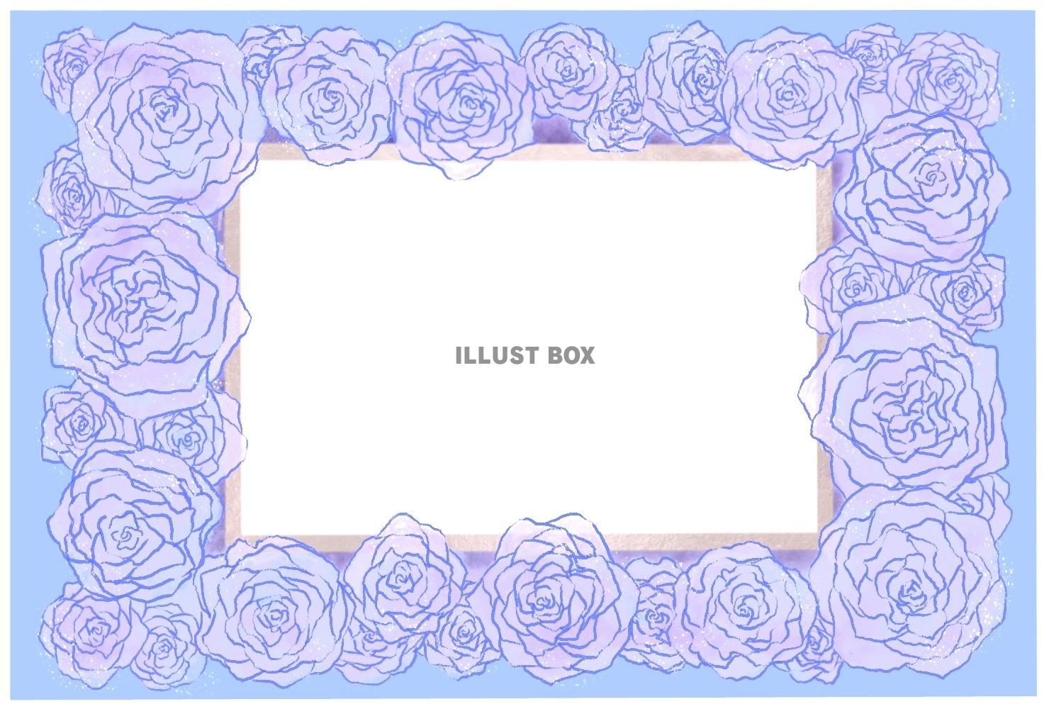 青いバラ　メッセージカード