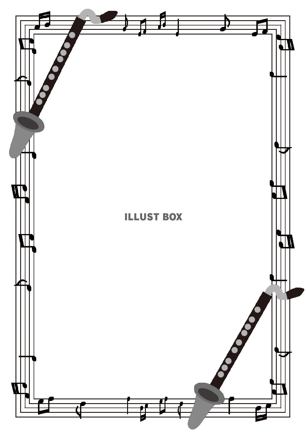 ６枠（バスクラリネット、五線、音符）
