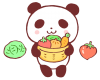 野菜を持つパンダ