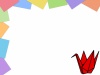 赤い折り鶴フレームシンプル飾り枠背景イラスト