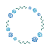 父の日の青い薔薇の円フレーム─文字無し