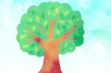 水彩タッチの木のイラスト