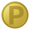 金色のポイントコイン 正面 (透過PNG)
