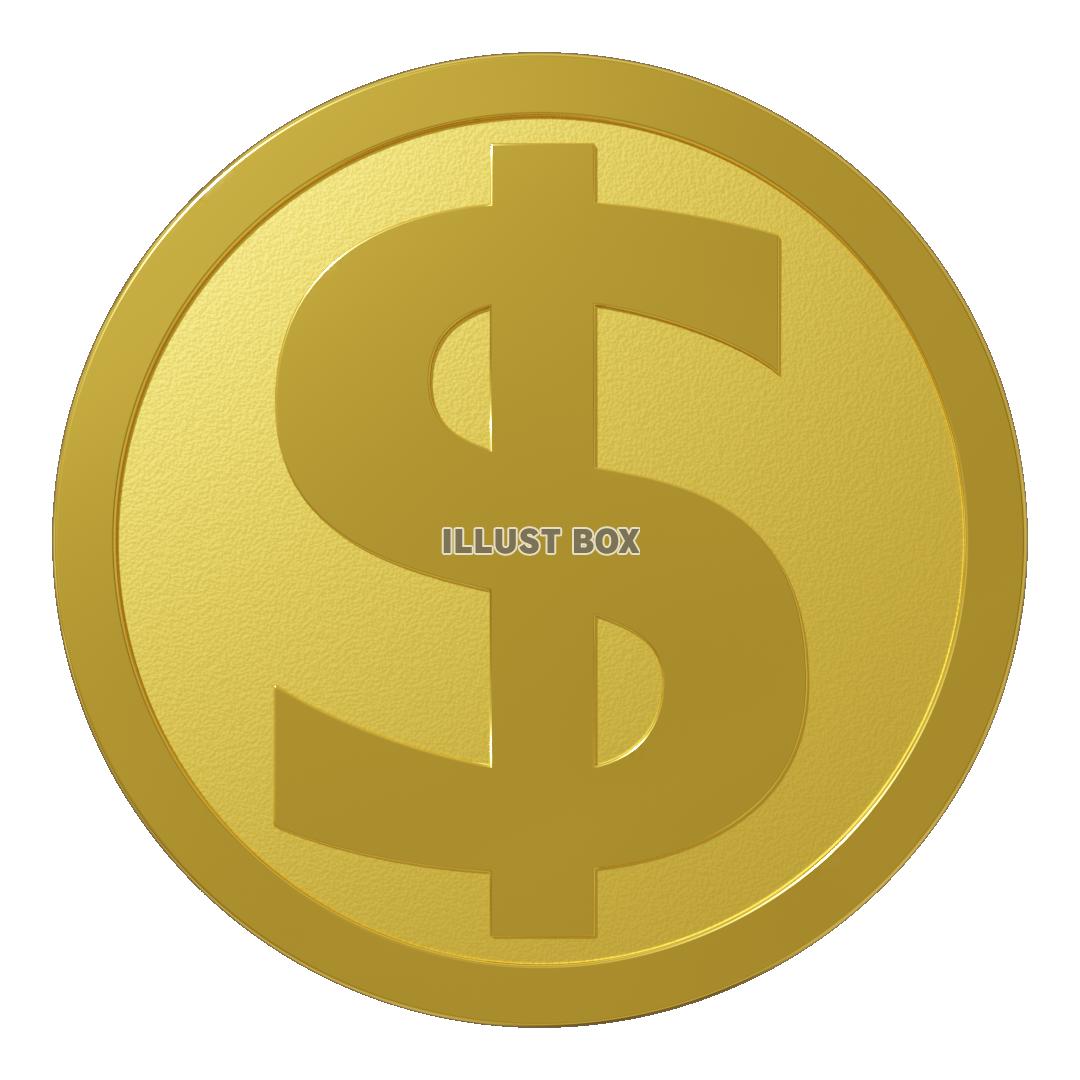 金色のコイン $ 正面 (透過PNG)