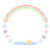 虹とあじさいの円形フレーム　透過png
