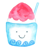 水彩のかわいいかき氷