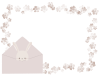 封筒からのぞくウサギのフレームイラスト　線なし