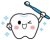 Vサインをする歯のキャラクター＜歯ブラシ付き＞