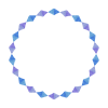 色鉛筆風の紫と青の円フレーム
