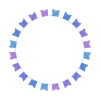 色鉛筆風の青と紫の円フレーム