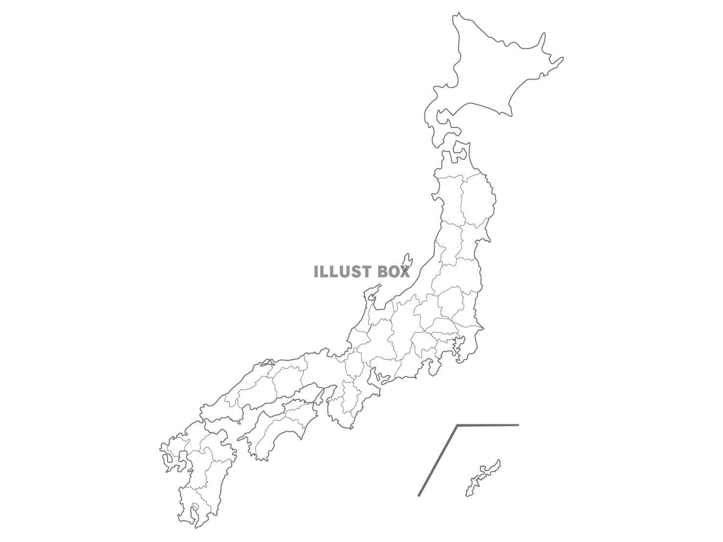 日本地図シンプル☆線画